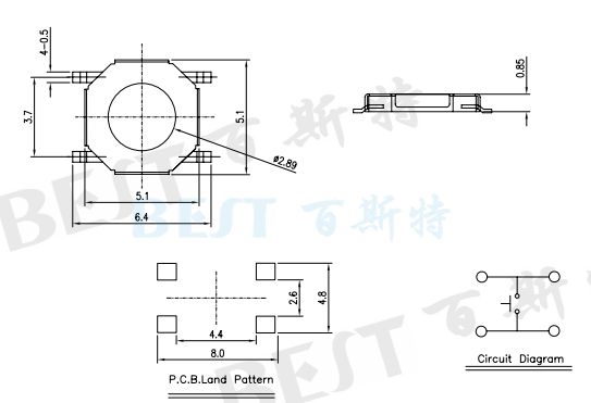 贴片轻触开关规格书