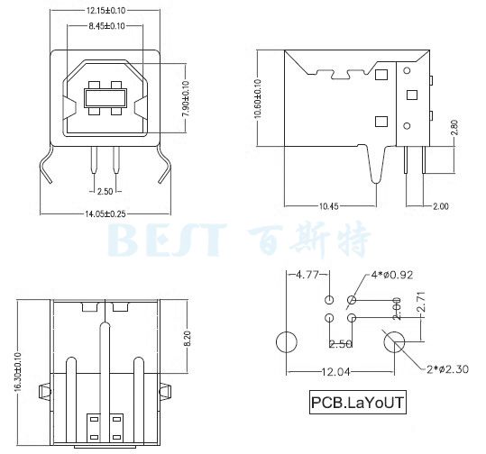 USB插座USB-B-02