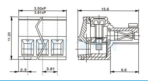 接线端子F735-381-NP-GN180°