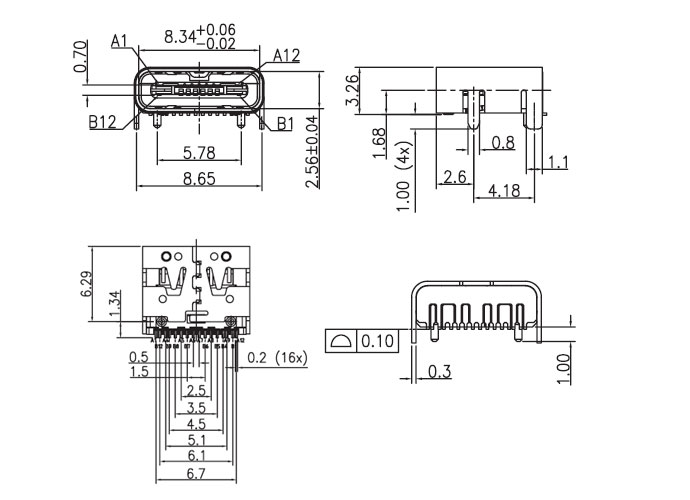 USB-C-04规格图纸