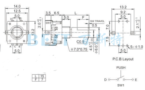 编码器EC12F参考图纸