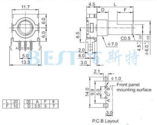 编码器EC11E0参考图纸