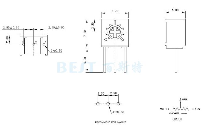 电位器3362M参考图纸