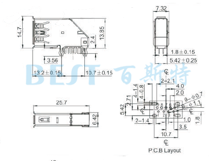 usb3.0插座_USB-A-05 3.0_参考图纸