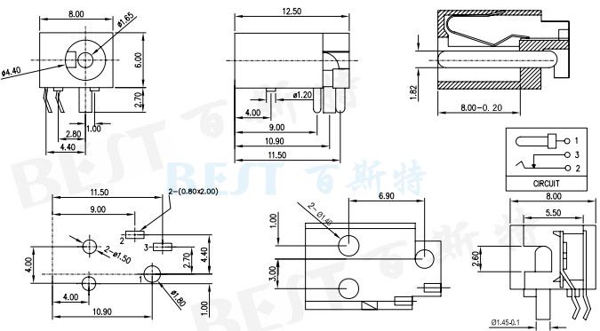 dc电源插座dc-023_参考图纸